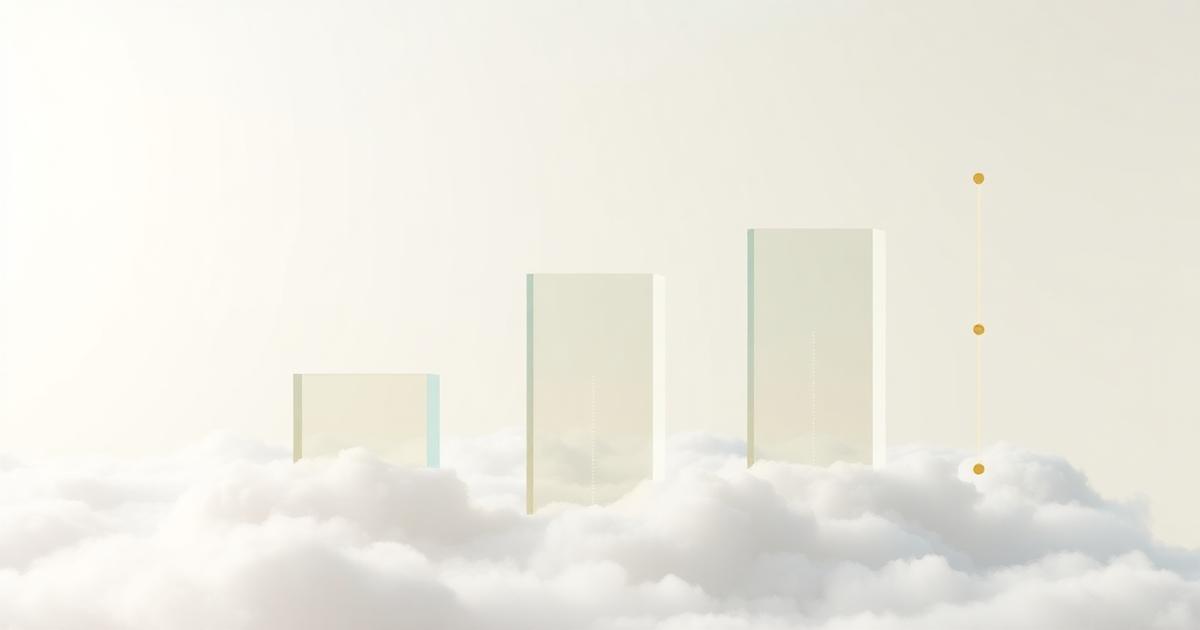 Translucent comparison columns above clouds representing structured ProMarketsCFD trading platform analysis